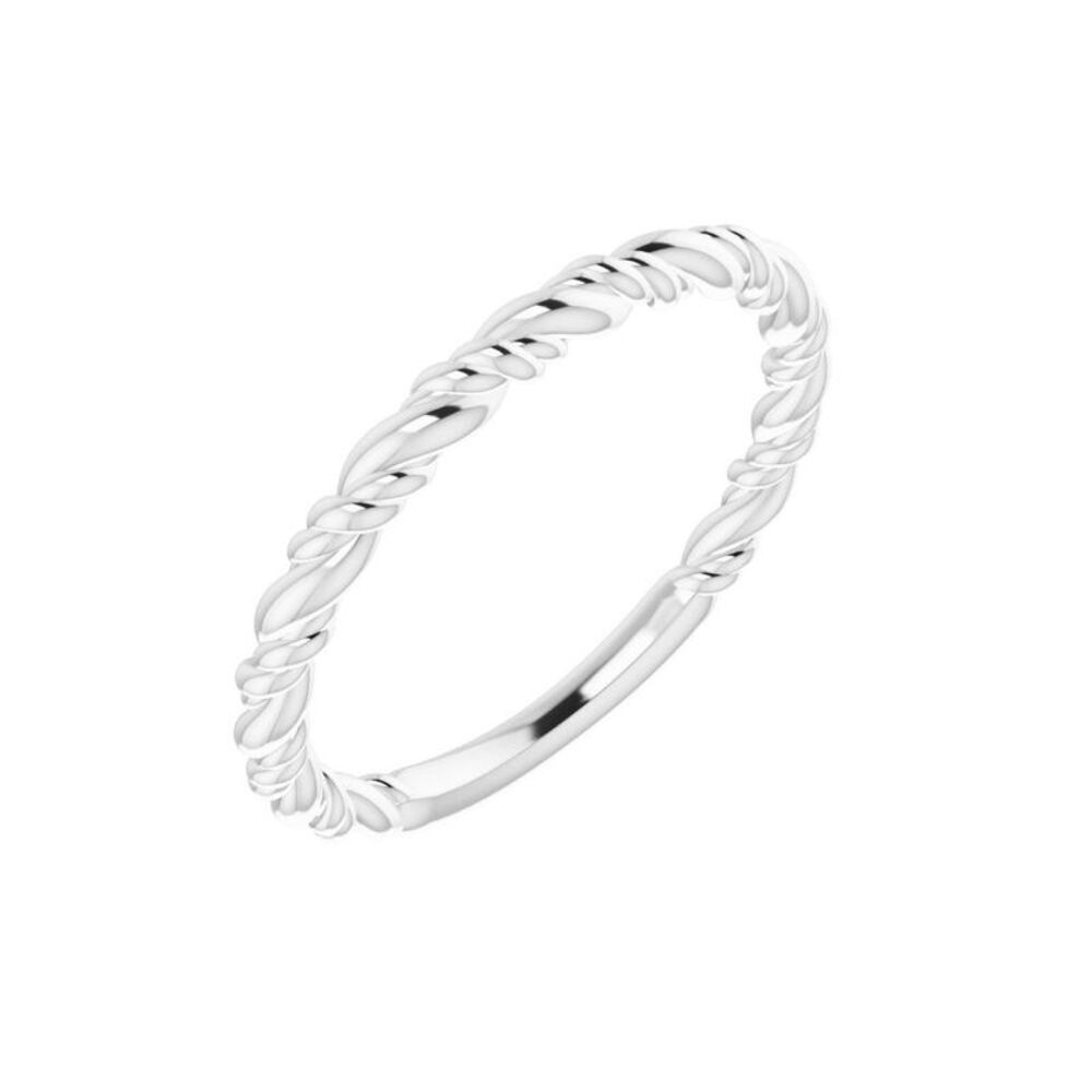 Platinum Stackable Rope Ring - Picture 3 of 5